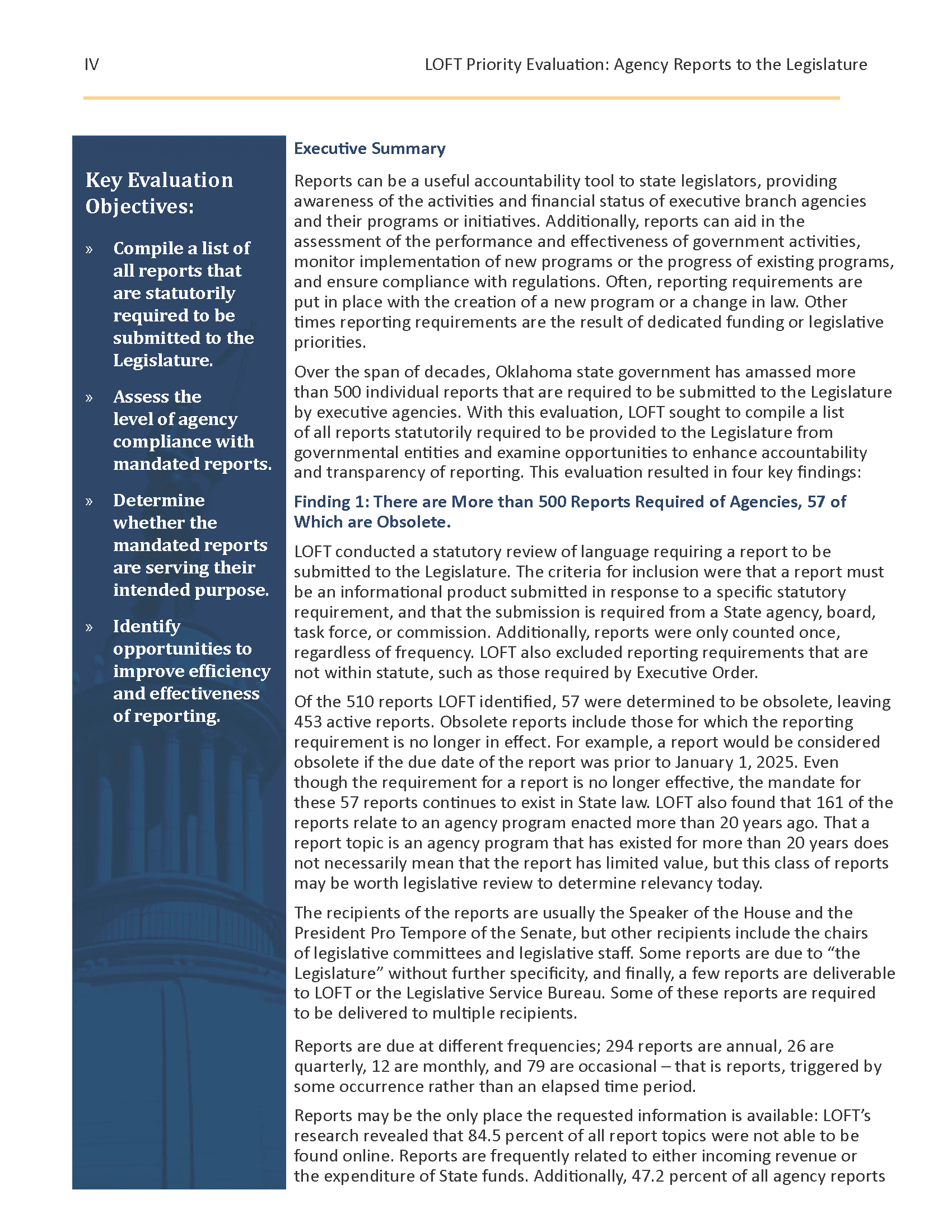 preview of Executive Summary Agency Report
