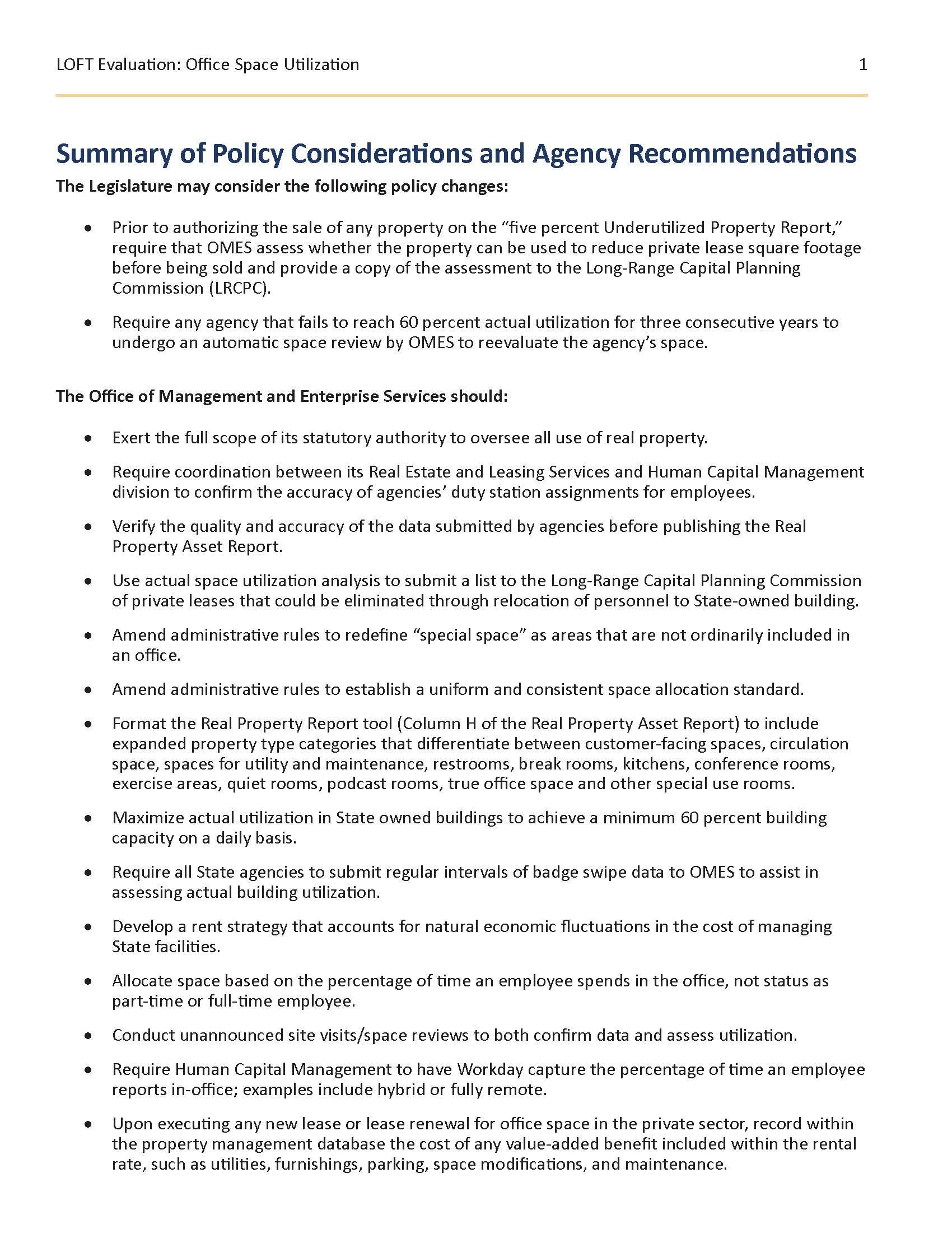 preview of Summary of Recommendations