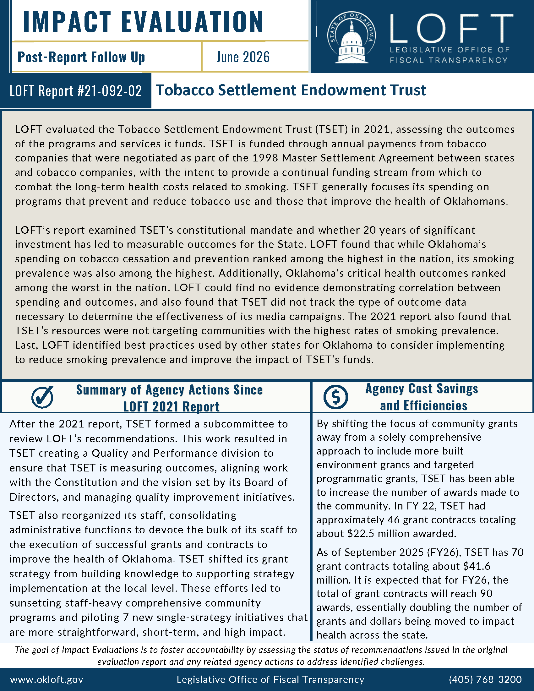 preview of TSET Impact Evaluation