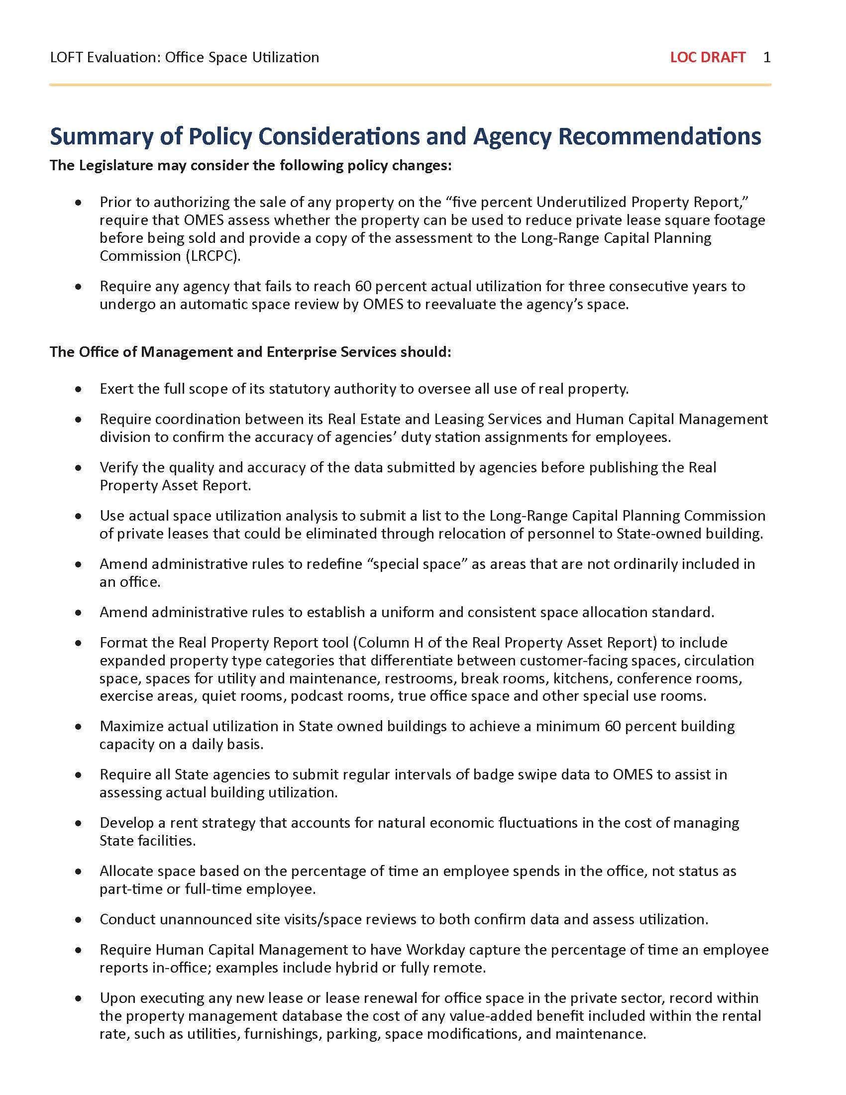 preview of Summary of Recommendations